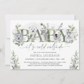 Invitation Bébé son froid en dehors du Baby shower d'animaux (Devant)