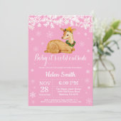 Invitation Bébé son froid en dehors du Baby shower de la fill (Debout devant)