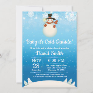 Invitation Bébé son froid en dehors du Baby shower de neige d