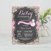 Invitation Bébé son froid en dehors du Baby shower de neigeus (Debout devant)