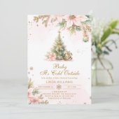 Invitation Bébé son froid en dehors du baby shower de Noël ro (Debout devant)