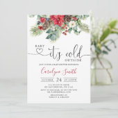 Invitation Bébé son froid en dehors du Baby shower d'hiver (Debout devant)