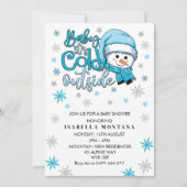 Invitation bébé son froid en dehors du baby shower d'hiver (Devant)