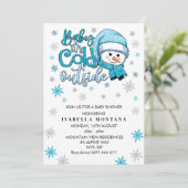 Invitation bébé son froid en dehors du baby shower d'hiver (Debout devant)