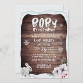 Invitation Bébé son froid en dehors du Baby shower d'hiver de (Devant / Derrière)