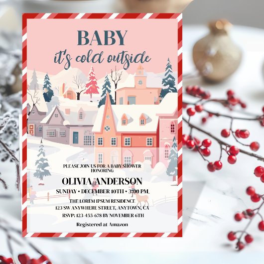 Invitation Bébé son froid en dehors du baby shower d'hiver ro