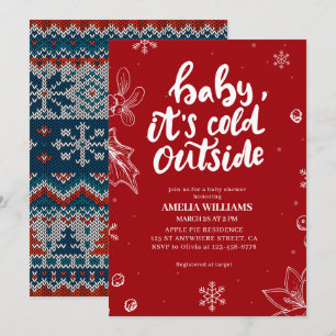 Invitation Bébé son froid en dehors du baby shower d'hiver ro