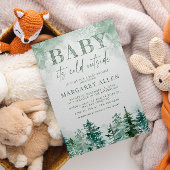 Invitation Bébé son froid en dehors du baby shower forestier 