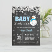 Invitation Bébé son froid en dehors du Baby shower Snowman (Debout devant)