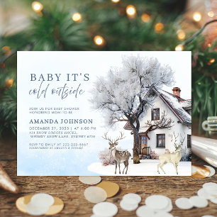 Invitation Bébé Son Froid Hiver merveilleux Baby Showe