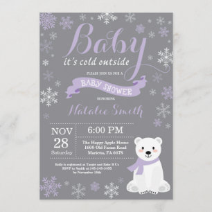 Invitation Bébé son rose extérieur froid de baby shower de