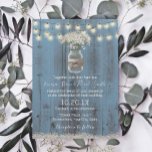 Invitation Bébé souffle Floral Dusty Blue Rustic Mariage<br><div class="desc">Bébé Respiration Floral Jar Rustique Dusty Bleu Grange en bois Invitations de mariage.</div>