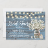 Invitation Bébé souffle Floral Jar Dusty Fête des mariées ble (Devant)