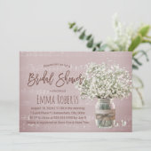Invitation Bébé souffle Floral Jar Fête des mariées de musiqu (Debout devant)