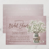 Invitation Bébé souffle Floral Jar Fête des mariées de musiqu (Devant / Derrière)