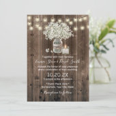Invitation Bébé souffle Floral Jar Rustic Barn Mariage (Debout devant)