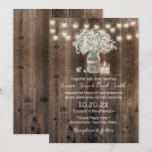 Invitation Bébé souffle Floral Jar Rustic Barn Mariage (Devant / Derrière)