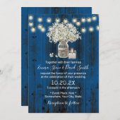 Invitation Bébé souffle Floral Jar Rustique Marine Barn Maria (Devant / Derrière)