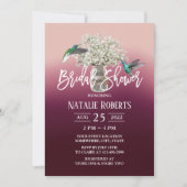 Invitation Bébé souffle & Inséparables Vin Fête des mariées r (Devant)