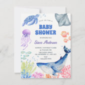 Invitation Bébé sous la mer showering (Devant)