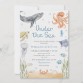 Invitation Bébé sous l'océan Animaux marins Shower (Devant)