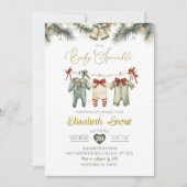 Invitation Bébé Sprinkle Clothesline Baby shower de vacances (Devant)