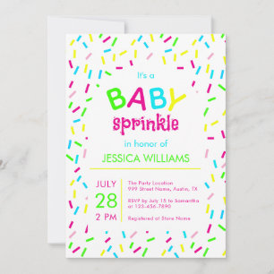 Invitation Bébé Sprinkle coloré arc-en-ciel Sprinkles Douche