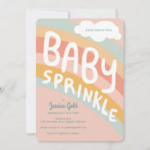 Invitation BÉBÉ SPRINKLE Cute Nuages Rainbow Rain Custom (Devant)