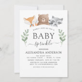 Invitation Bébé Sprinkle Douche Bois Eucalyptus Vert (Devant)