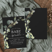 Invitation Bébé Sprinkle Douche Verdure Eucalyptus Noir