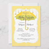 Invitation Bébé Sprinkle Neutre Douche Jaune Vert Parapluie (Devant)