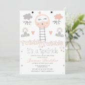 Invitation Bébé Sprinkle Pathway to the Moon rose Grey (Debout devant)