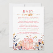 Invitation Bébé sprinkle petite citrouille rose (Devant)