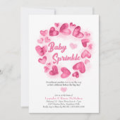 Invitation Bébé Sprinkle Rose Saint-Valentin Petit Chéri (Devant)