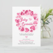 Invitation Bébé Sprinkle Rose Saint-Valentin Petit Chéri (Debout devant)