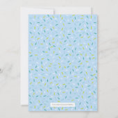 Invitation Bébé Sprinkle, sauterelles bleues/verte (Dos)