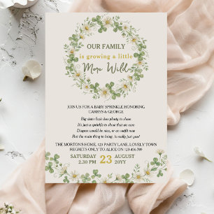 Invitation Bébé Sprinkle Un Peu Plus Sauvage Floral Fleur Sau