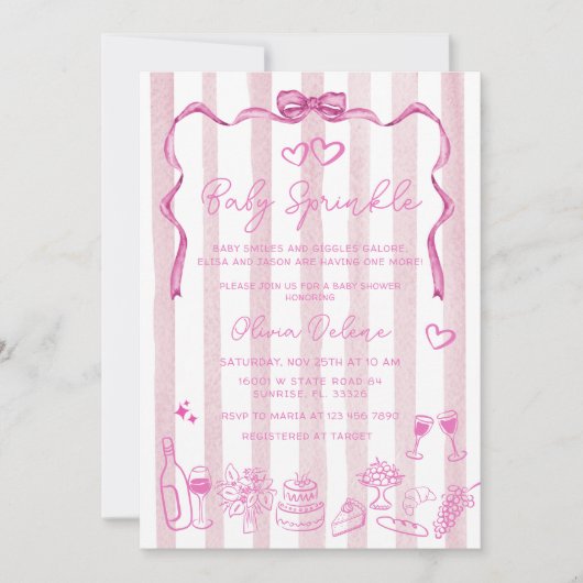 Invitation Bébé Sprinkle Whimsical main tiré Baby shower (Devant)