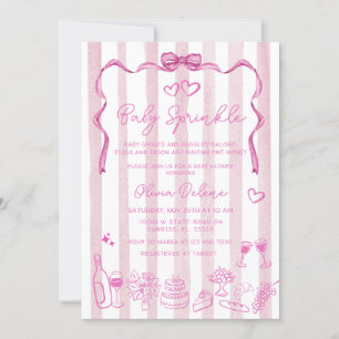 Invitation Bébé Sprinkle Whimsical main tiré Baby shower