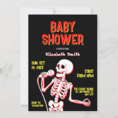 Invitation Bébé squelette crâne showering (Devant)