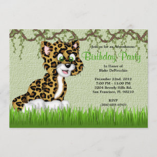 Invitation Bébé sucré et sucré Cheetah Vine l'anniversaire de