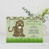 Invitation Bébé sucré et sucré Cheetah Vine l'anniversaire de (Debout devant)