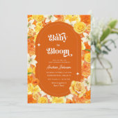Invitation Bébé super en fleur | Baby shower floral rétro (Debout devant)