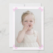 Invitation Bébé superbe Coquette rose Bow Girl 1er anniversai (Dos)