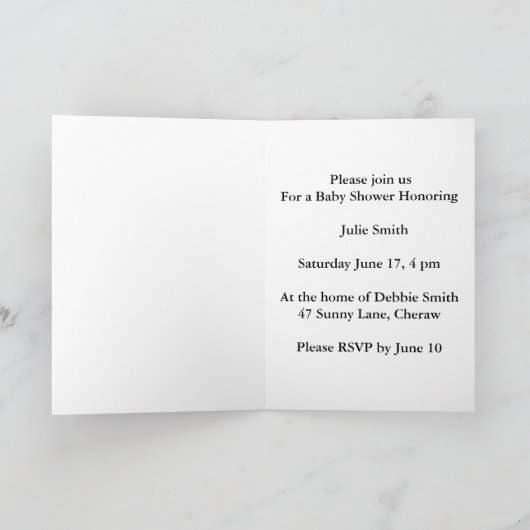 Invitation Bébé sur le chemin (Intérieur)