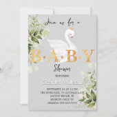 Invitation Bébé Swan Princesse Baby shower fille (Devant)
