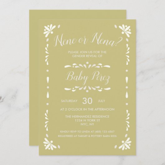 Invitation bébé Talavera mexicaine (Devant / Derrière)