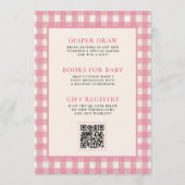 Invitation Bébé tout compris Q Rose Gingham Grill (Dos)