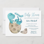 Invitation Bébé TRex Hatching Dinosaur Baby shower de garçon  (Devant)