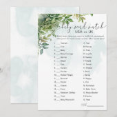 Invitation Bébé Trouve le Mot USA vs UK Jeu de fête de verdur (Devant / Derrière)